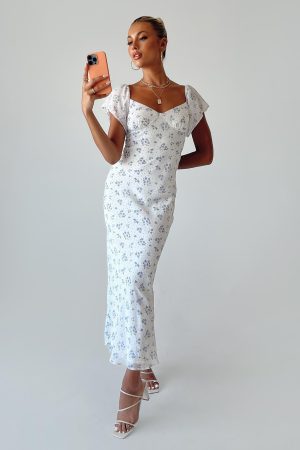 Hera Maxi Dress White Floral