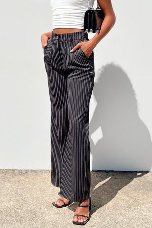 Archer Pants Pinstripe Black