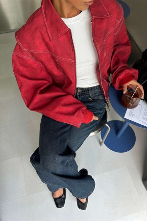 Vista Bomber Jacket Crimson