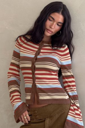 Milda Knit Cardigan Multi Stripe
