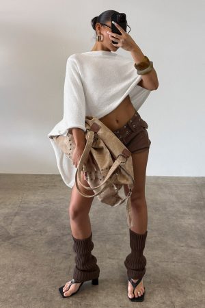 Rouse Off Shoulder Knit Poncho White