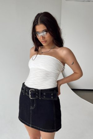 Makena Strapless Bodysuit White Petite
