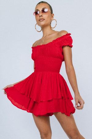 The Love Galore Romper Red