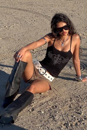 Adeza Studded Tank Top Black
