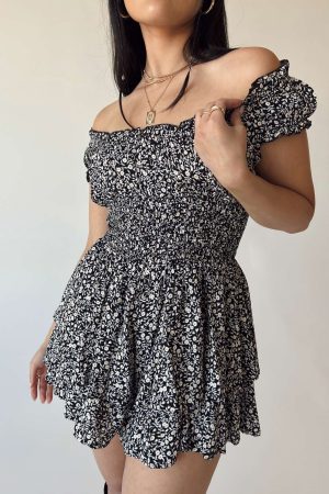 The Love Galore Romper Floral Black