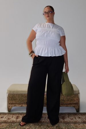 Pedra Wide Leg Pant Black Curve