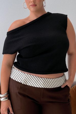Ashfield Off Shoulder Top Black Curve