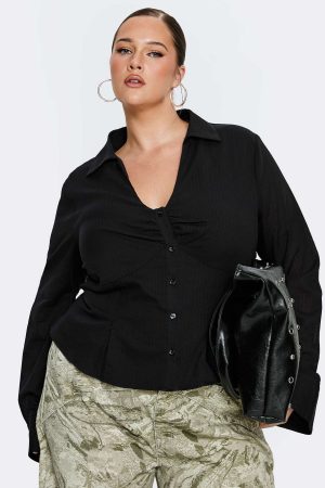 Elowenn Long Sleeve Top Black Curve