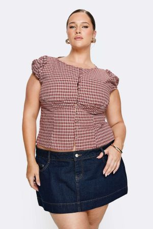 Warna Low Rise Denim Mini Skirt Dark Wash Curve