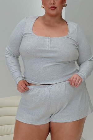 Sleepytea Rib Sleep Short Grey Curve