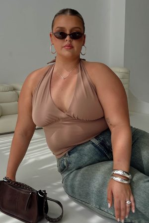 Whimsy Halter Top Chocolate Curve