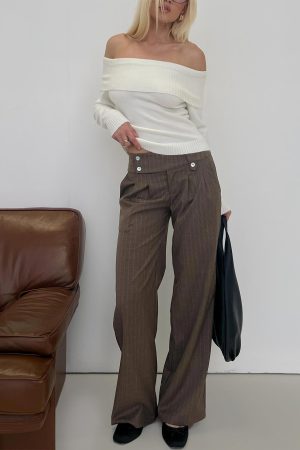 Briellea Thick Waistband Pant Pinstripe