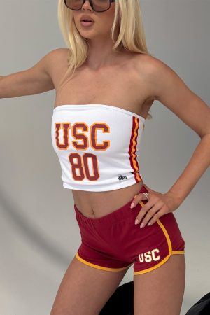 USC Jersey Tube Top White