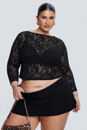 Martine Sheer Top Black Curve