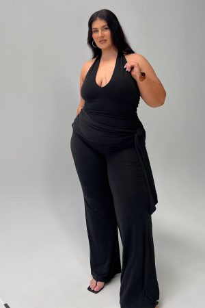 Enchantress Wide Leg Jumpsuit Black Curve