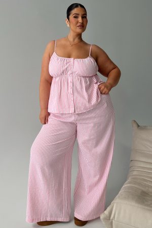 Cassini Set Pink Stripe Curve