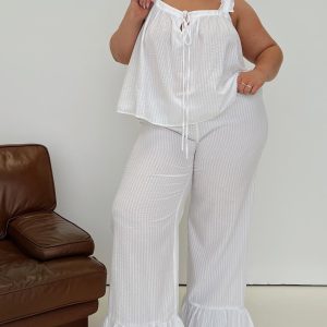 Santabelle Frill Pants White Curve