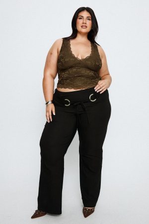 Twinflame Low Rise Hardware Pants Black Curve