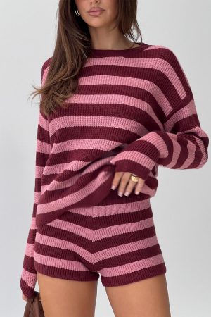 Whole New World Knit Set Pink Stripe