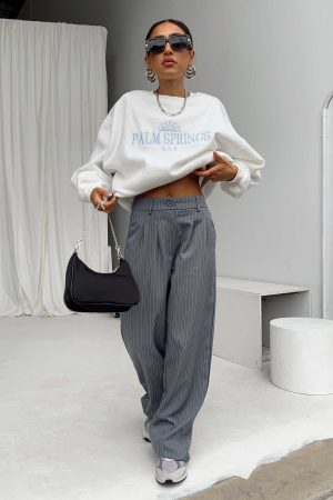 Archer Pants Pinstripe Grey Petite