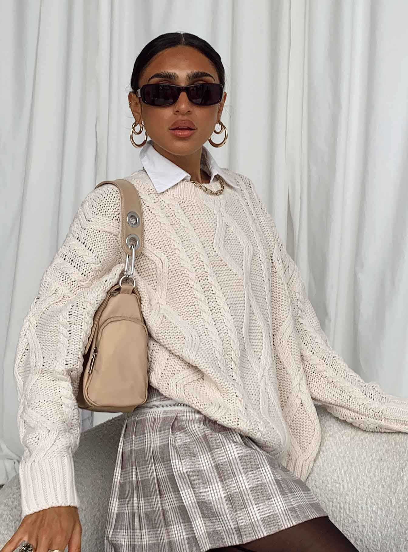 Anaya Oversized Sweater Beige - Image 6