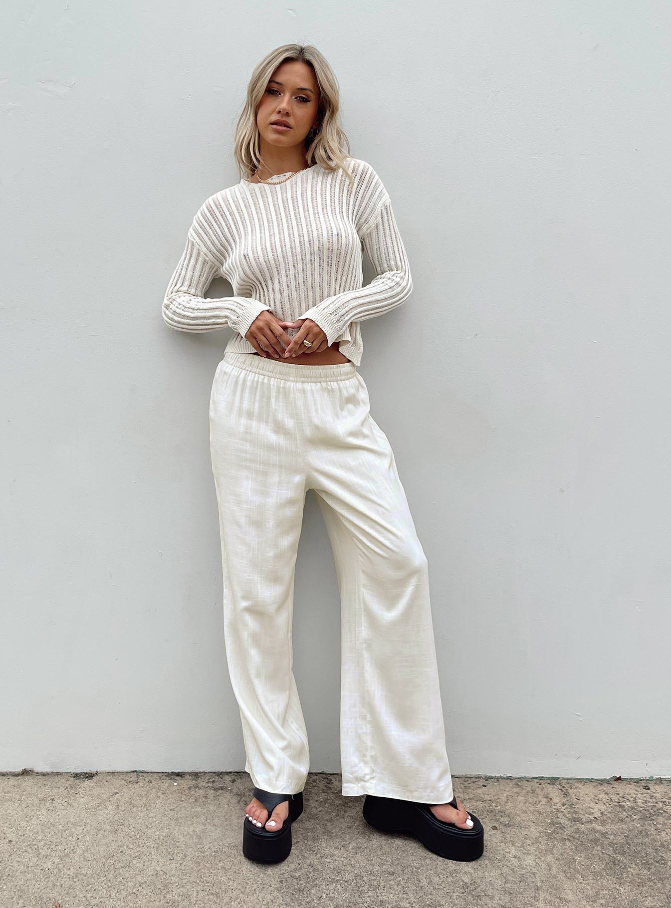 Louis Linen Blend Pants White Petite - Image 7