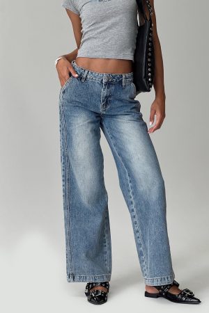 Skipper Low Rise Wide Leg Jeans Vintage Blue