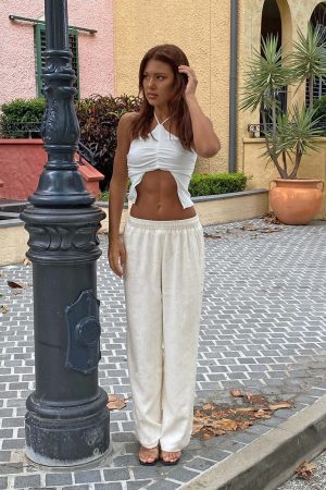 Louis Linen Blend Pants Off White