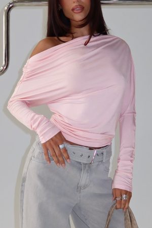 Party Hour Off Shoulder Top Pink