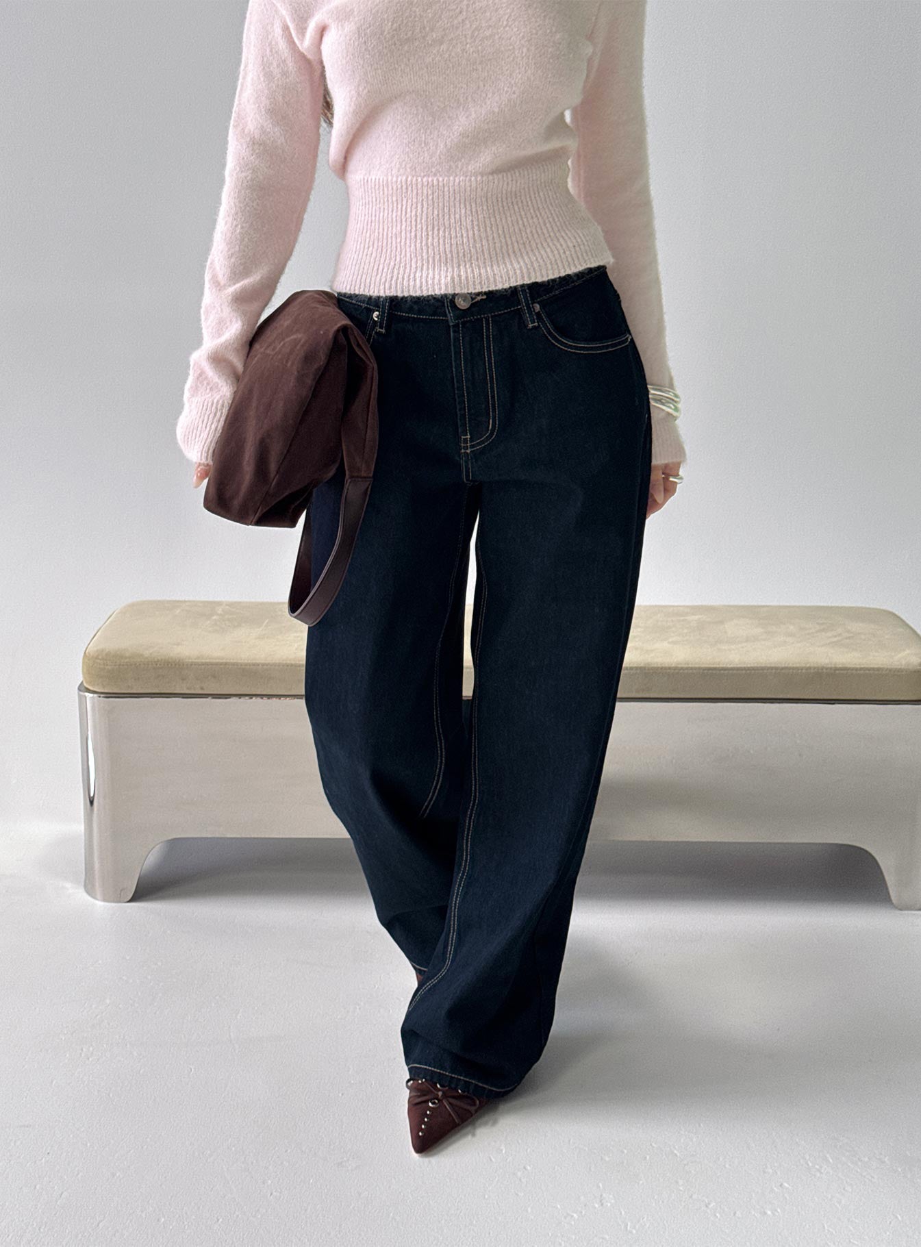 Serenitia Mid Rise Relaxed Jeans Dark Raw Wash - Image 2