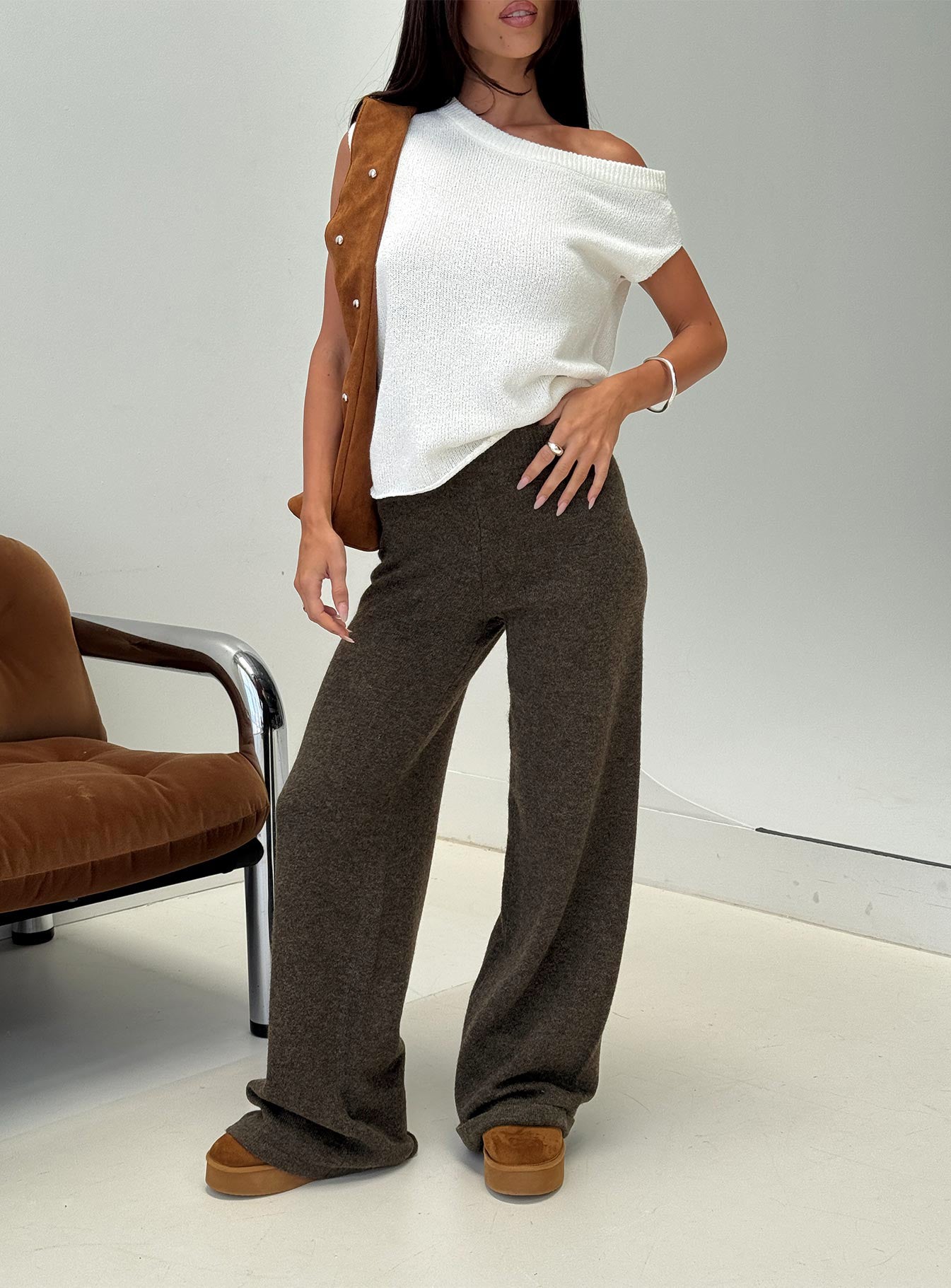 Karee Knit Pants Brown