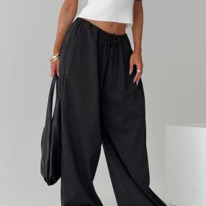 Bungala Oversized Relaxed Pants Black Petite