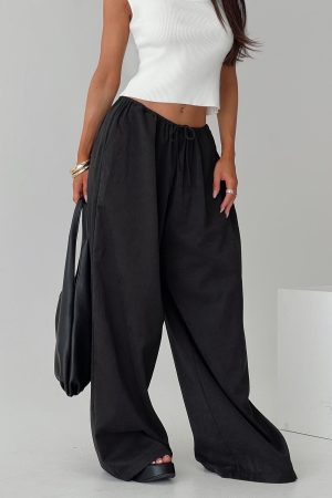Bungala Oversized Relaxed Pants Black Petite