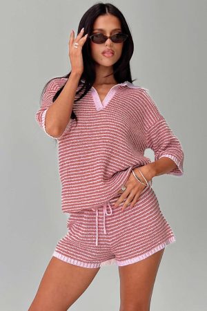 Pacifique Crochet Shorts Pink Multi
