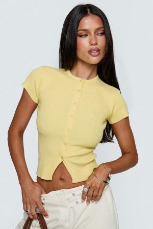 Suzu Knit Top Lemon