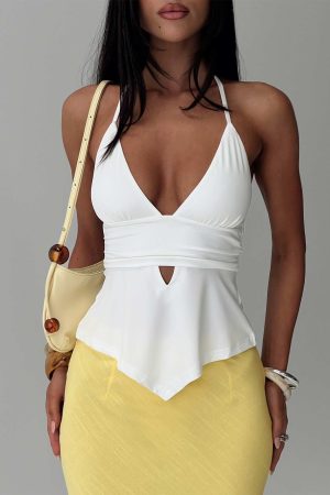 Averee Halter Top White
