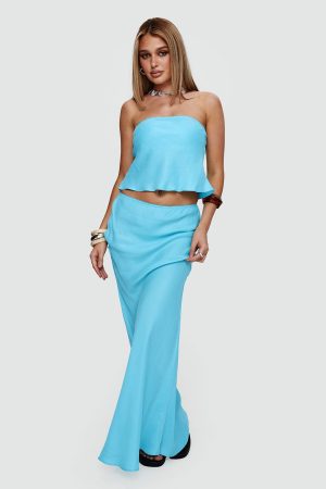 Lucelia Maxi Skirt Aqua