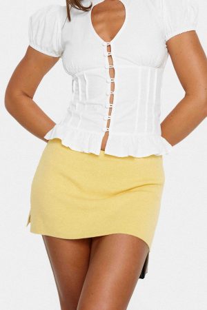 Sparky Mid Rise Skort Lemon Yellow