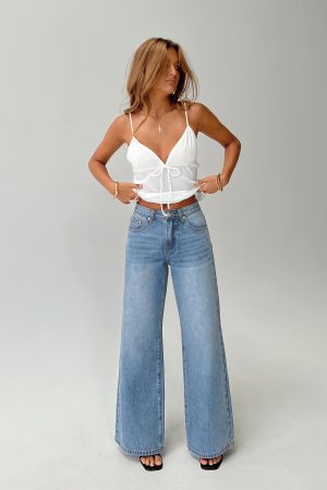 Colemane Mid Rise Flared Jeans Angel Blue