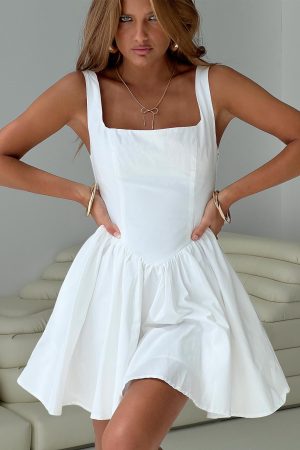 Straplie Mini Dress White