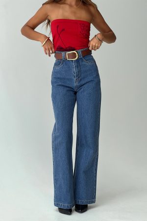 Zephee High Rise Wide Leg Jeans Light Wash
