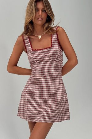 Dasha Mini Dress Red Check