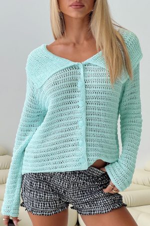 Tuscon Crochet Sweater Blue
