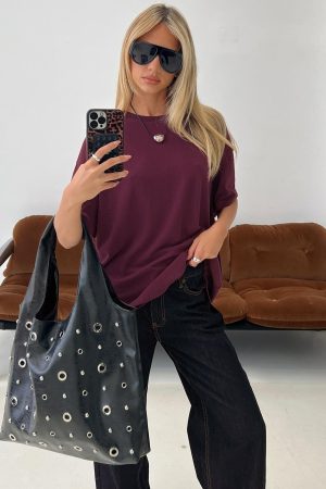 Zaydee Oversized Tee Cherry