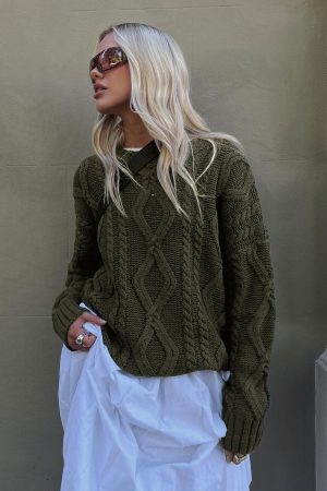 Anaya Oversized Sweater Olive