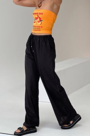 Ogilvie Linen Blend Pants Black