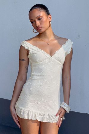 Feeling Alive Tie Back Mini Dress White