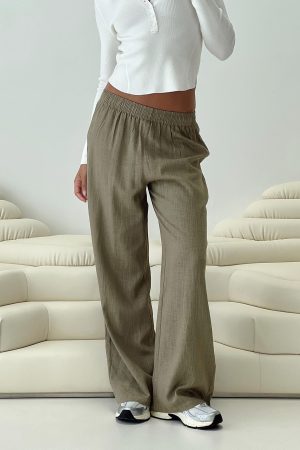 Louis Linen Blend Pants Olive