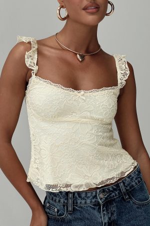 Madaleine Lace Top Cream