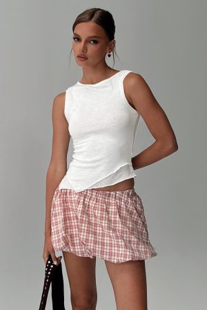 Cydnee Bubble Hem Mini Skort Red Multi